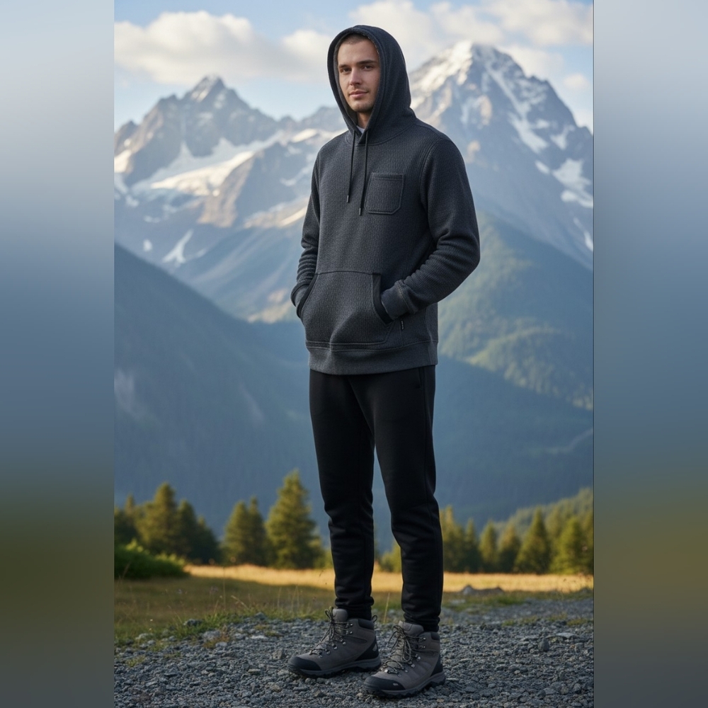 Ocean Current Hoodie Sherpa  Heavy Winter Unisex Jacket Sweatshirt Hoodie